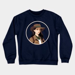 Young Park Ranger Wearing a Hat Crewneck Sweatshirt